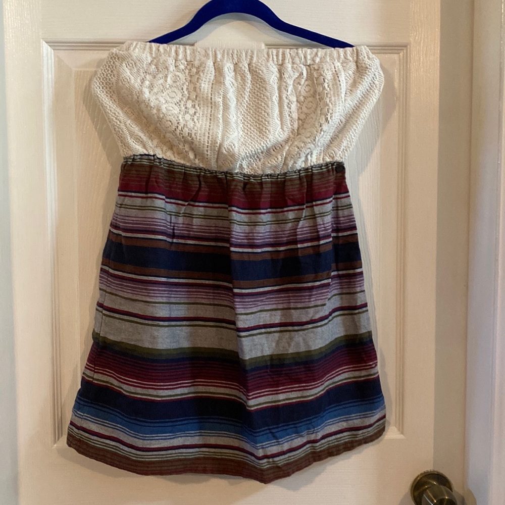 Roxy striped strapless dress medium